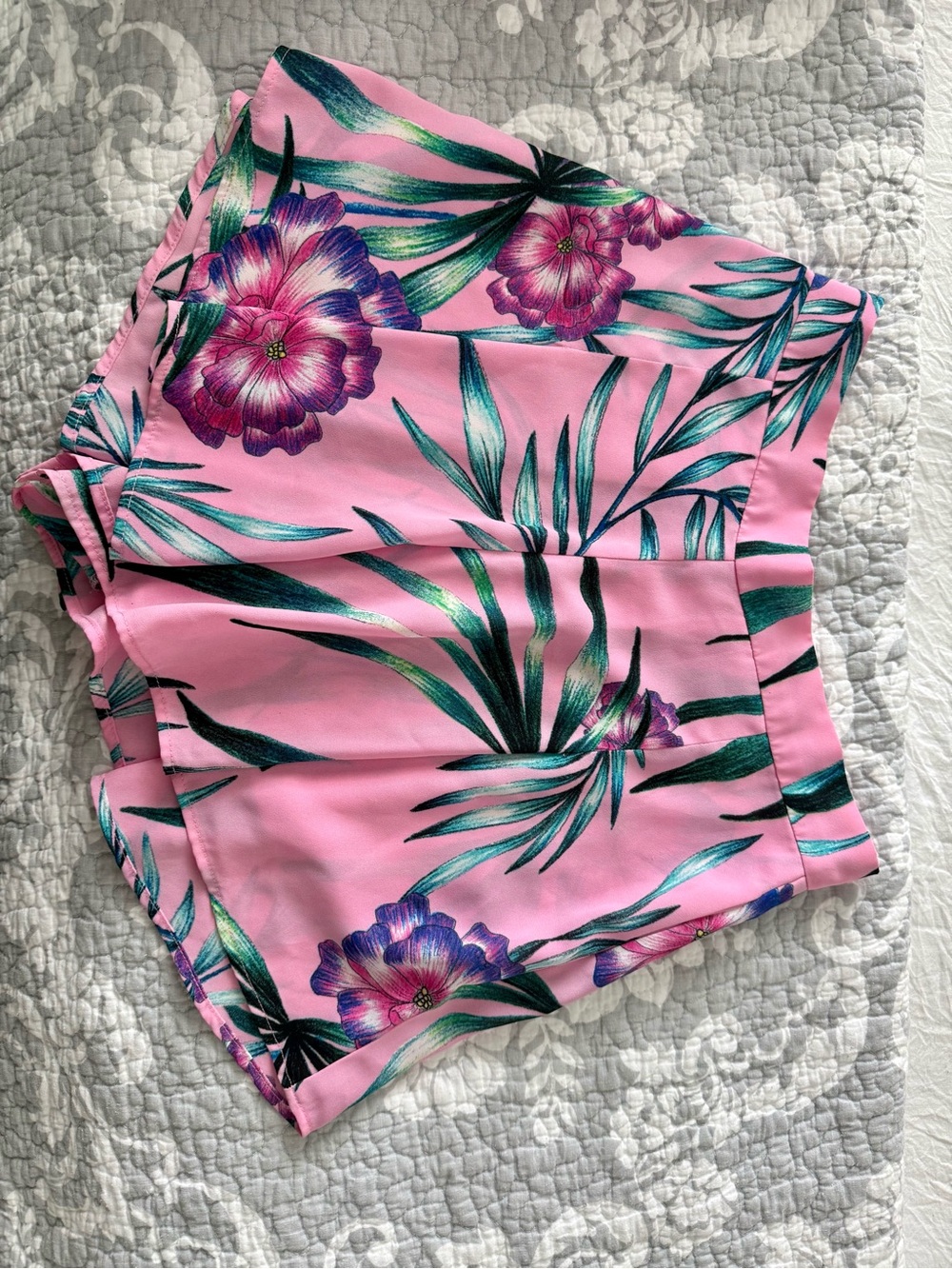 Show Me Your MuMu Pink Tropical Floral High-Rise Shorts